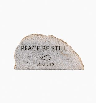Peace Be Still stone engraved with Mark 4:39 – Hineni Divine Essence